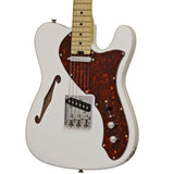 Aria 615-TL Series Semi-Hollow Electric Guitar in White Gloss