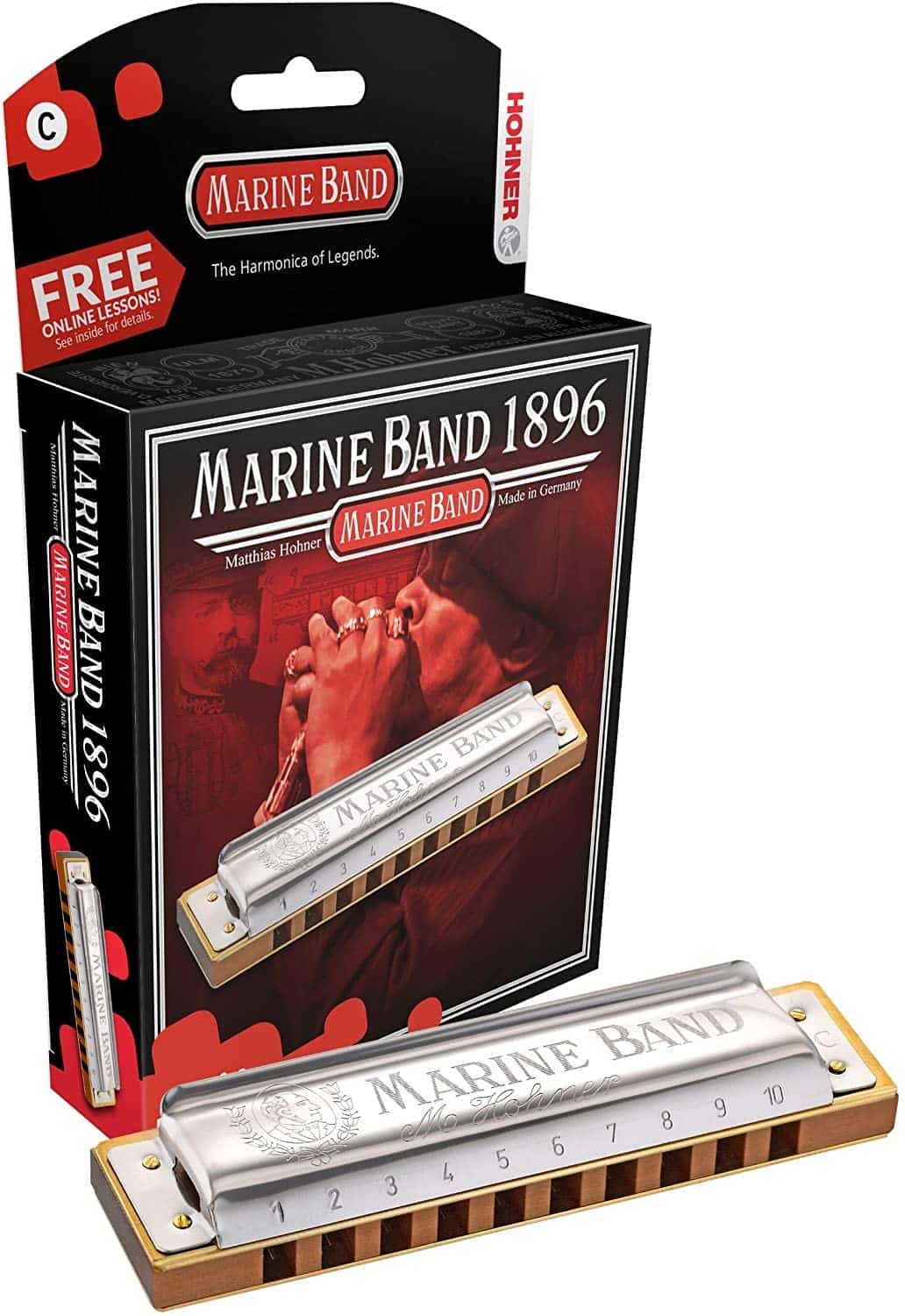 Hohner Marine Band 1896 Classic Harmonica in the Key of Ab