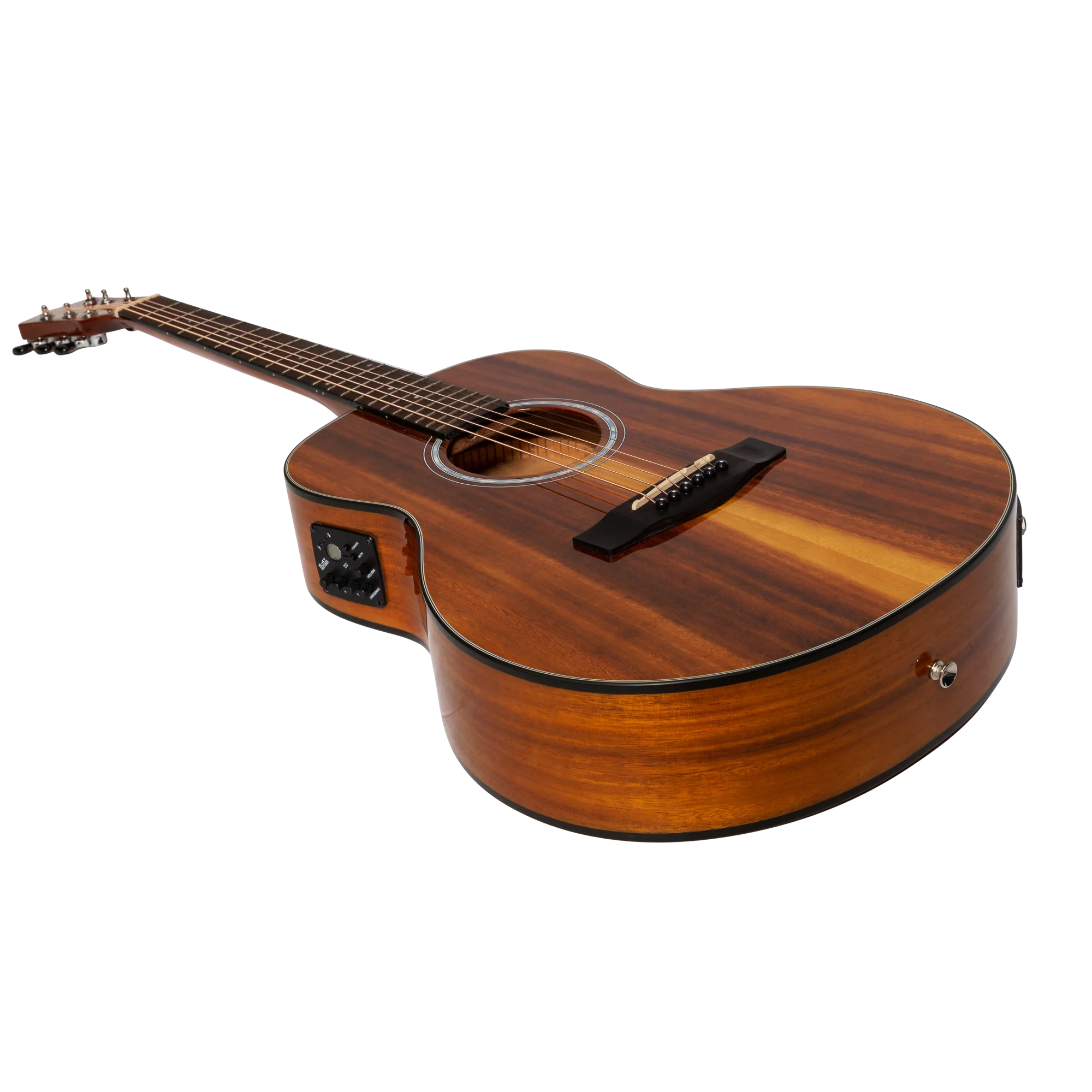 Martinez '51 Series' Koa Acoustic-Electric Short Scale Guitar - Perfect for Beginners & Travel