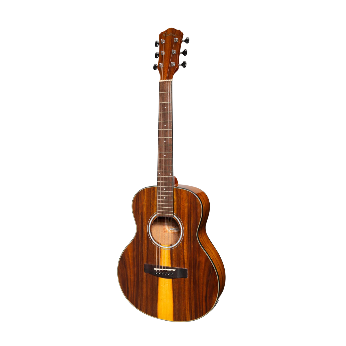Martinez '51 Series' Acoustic-Electric Short Scale Guitar - Teakwood Gloss Finish | Perfect for Beginners & Travel