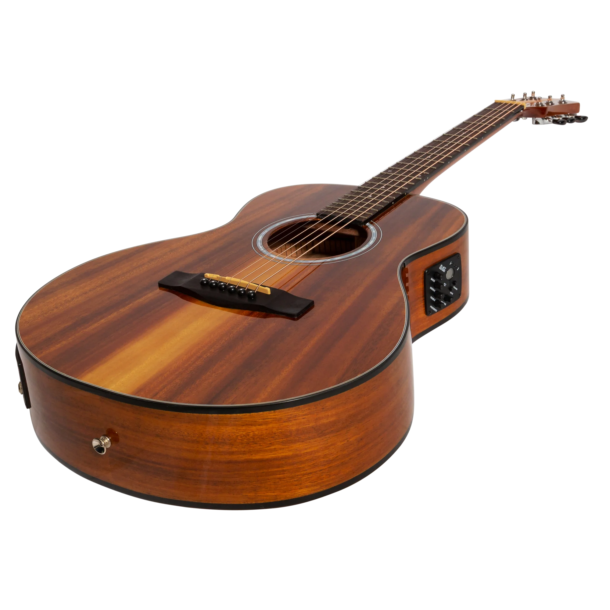 Martinez '51 Series' Left-Handed Acoustic-Electric Guitar - Premium Koa Wood Short Scale with Gloss Finish