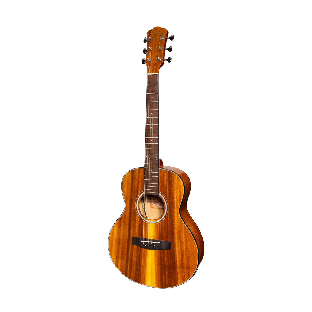 Martinez '51 Series' Koa Acoustic-Electric Short Scale Guitar - Perfect for Beginners & Travel