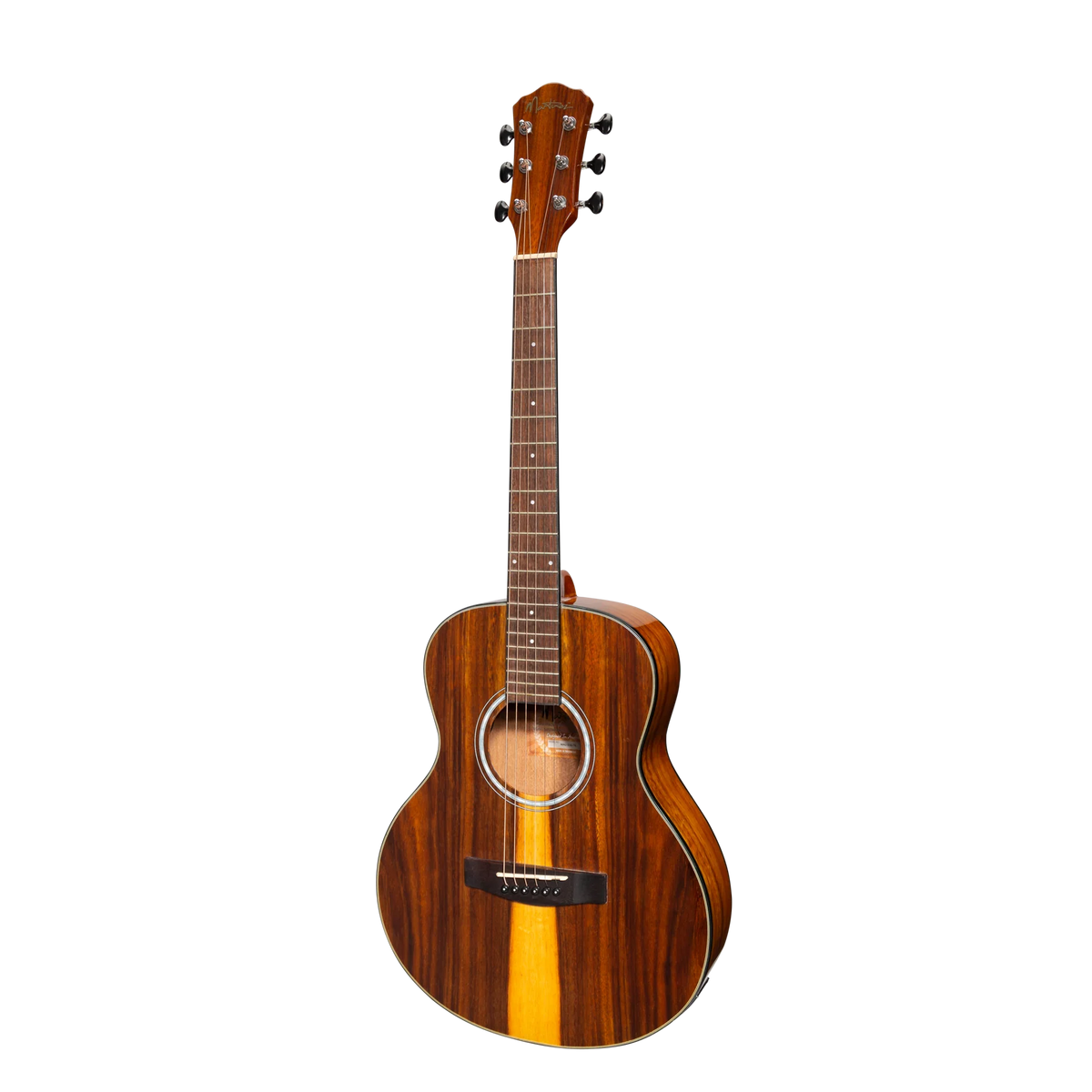 Martinez '51 Series' Left-Handed Acoustic-Electric Guitar - Short Scale Teakwood with Gloss Finish