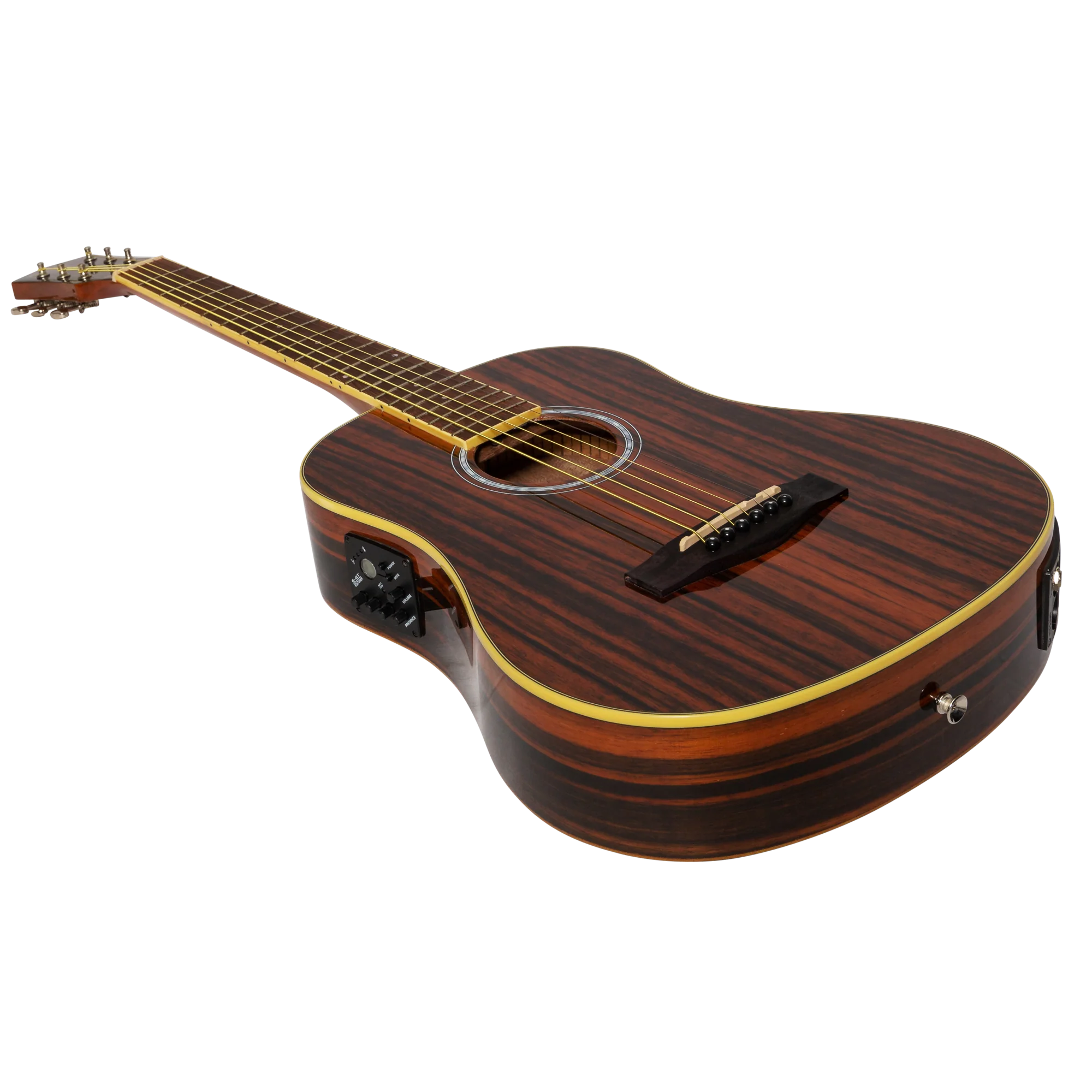 Martinez '51 Series' Acoustic-Electric Babe Traveller Guitar - Amara Gloss Finish Compact Travel Guitar