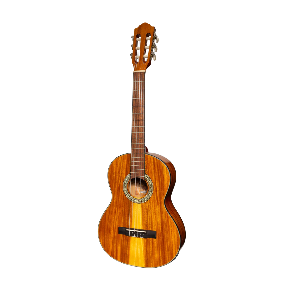 Martinez '51 Series' Electric Classical Guitar 3/4 Size with Built-in Tuner - Premium Koa Gloss Finish