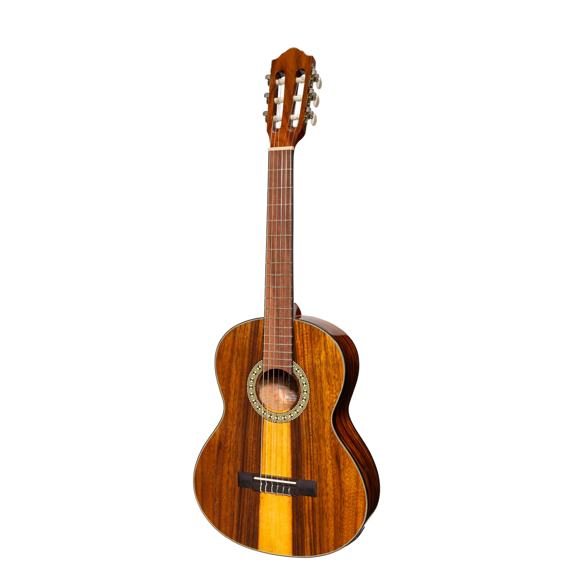 Martinez '51 Series' Electric Classical Guitar 3/4 Size with Built-in Tuner - Teakwood Gloss Finish