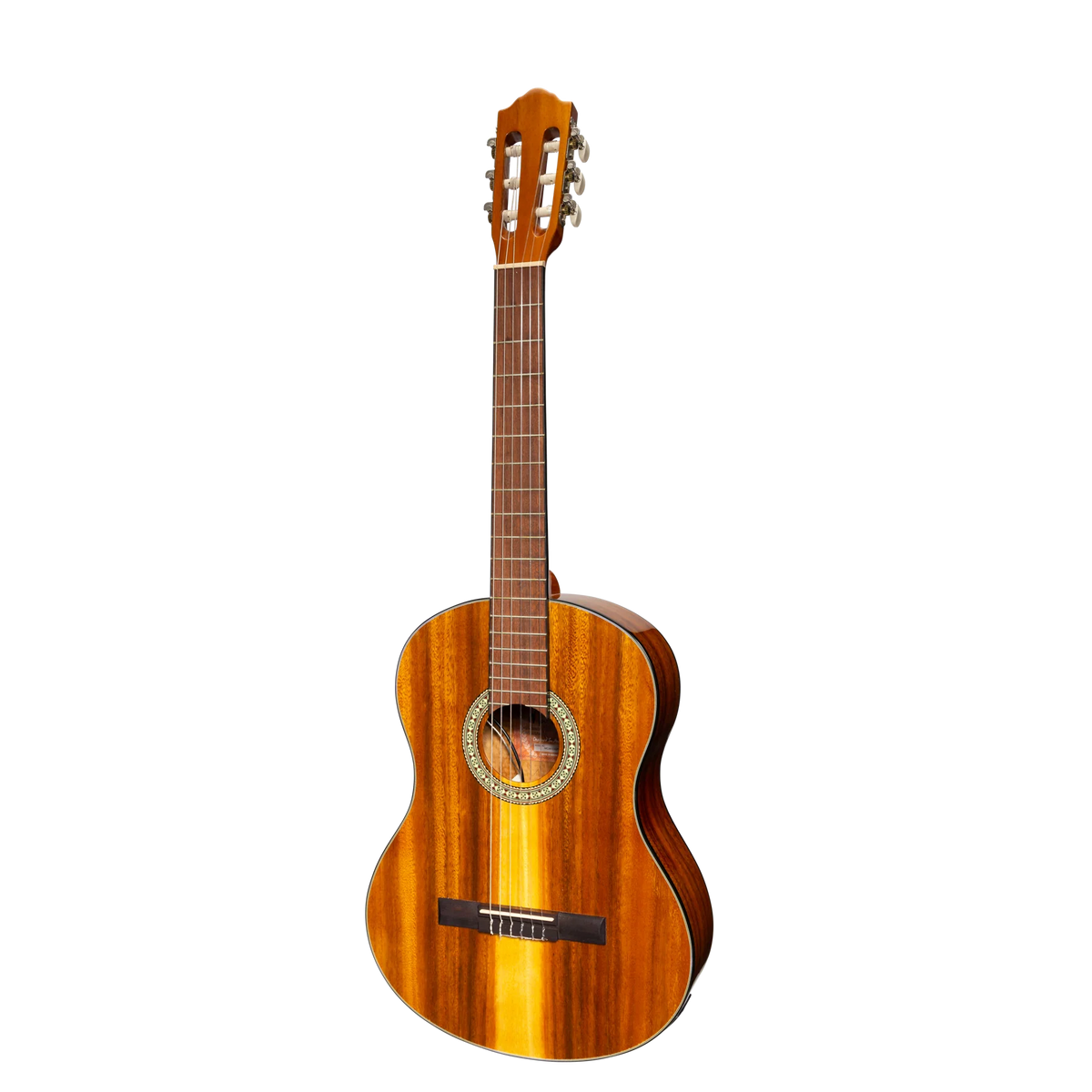 Martinez '51 Series' Electric Classical Guitar with Built-in Tuner - Koa Gloss Finish | 4/4 Size Premium Guitar
