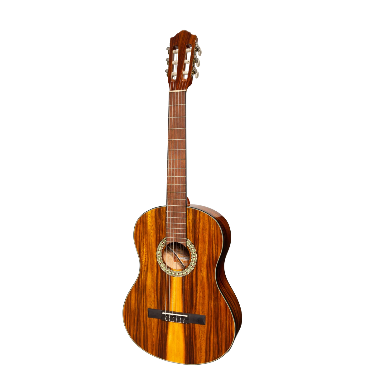 Martinez '51 Series' Electric Classical Guitar 4/4 Size - Teakwood Gloss Finish | Premium Nylon String Guitar