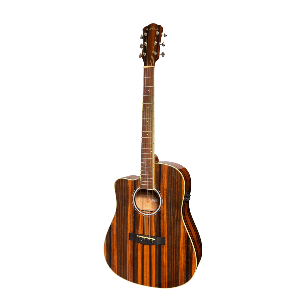 Martinez '51 Series' Left Handed Dreadnought Acoustic-Electric Guitar - Cutaway Design - Amara Gloss Finish