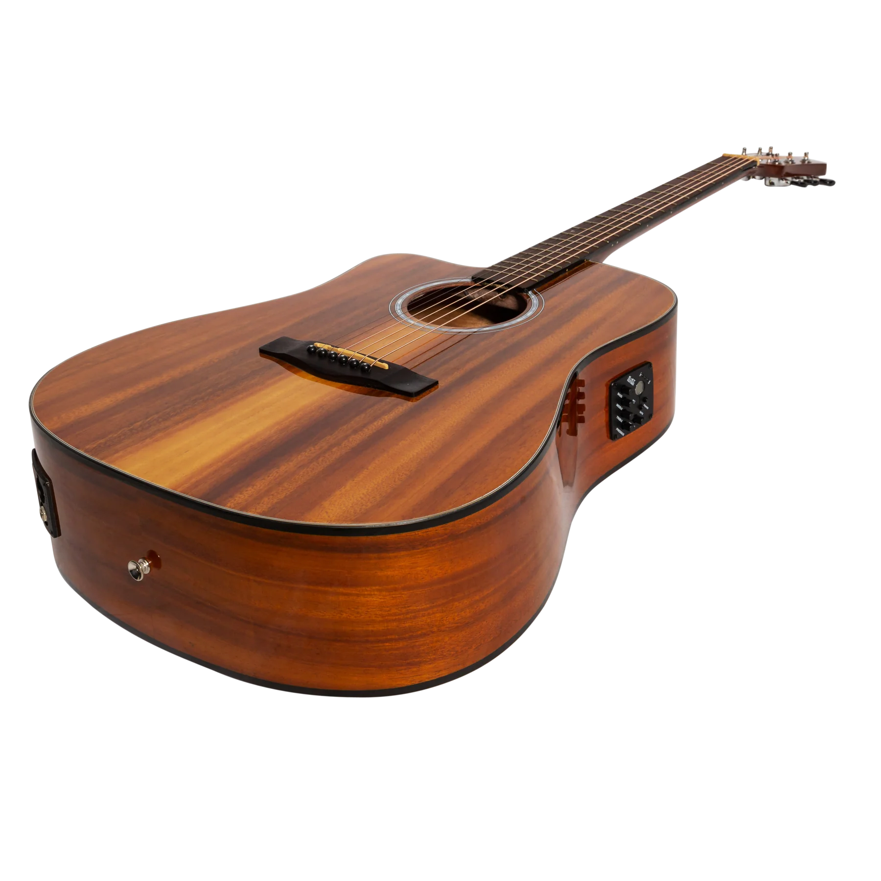 Martinez '51 Series' Left Handed Dreadnought Acoustic-Electric Guitar - Cutaway Design - Koa Gloss Finish