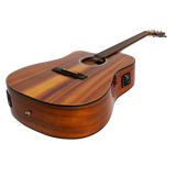 Martinez '51 Series' Left Handed Dreadnought Acoustic-Electric Guitar - Cutaway Design - Koa Gloss Finish