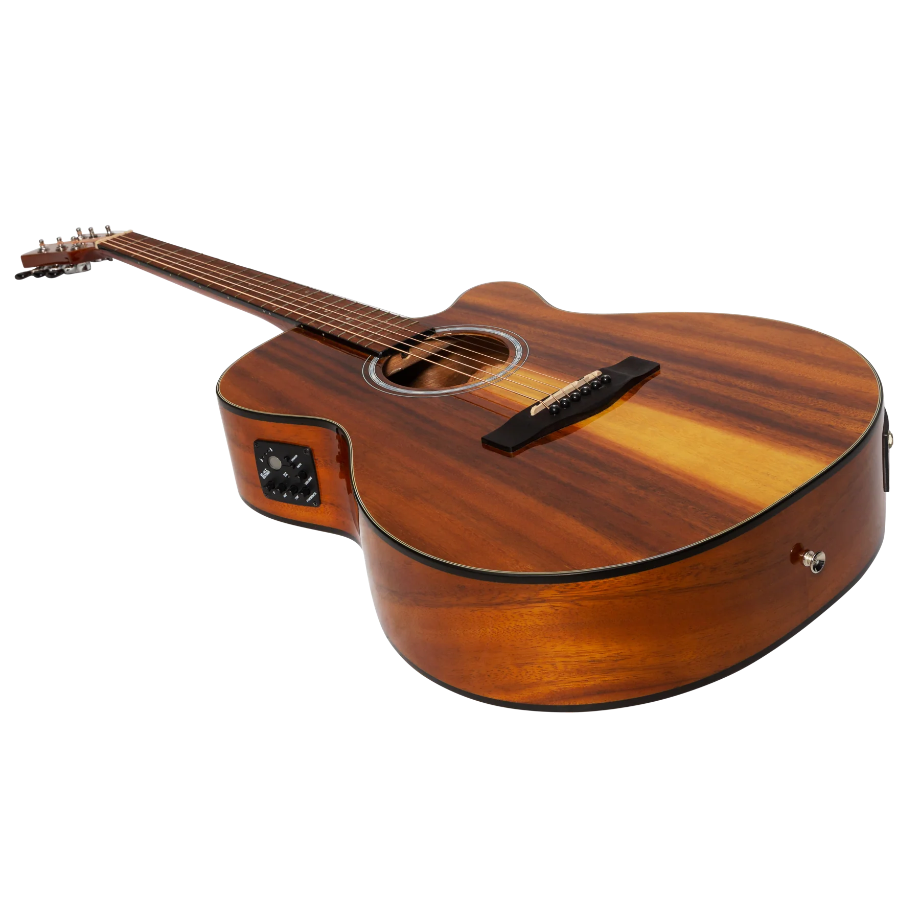 Martinez '51 Series' Folk Size Cutaway Acoustic-Electric Guitar Koa in Gloss Finish