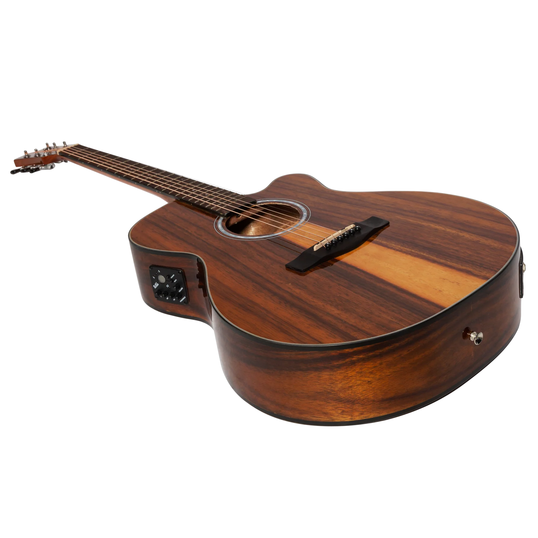 Martinez '51 Series' Acoustic-Electric Folk Size Guitar with Cutaway - Teakwood in Gloss Finish