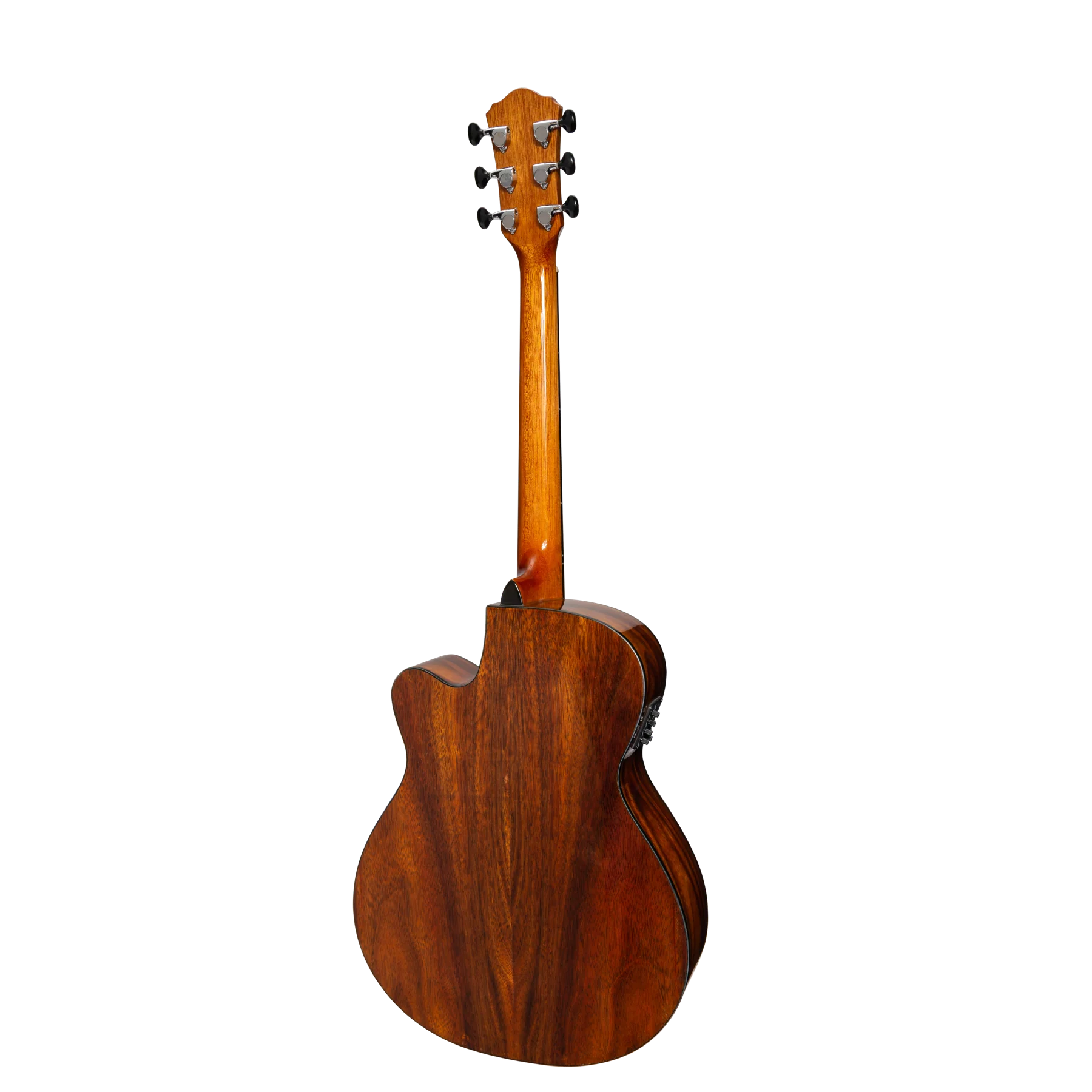 Martinez '51 Series' Acoustic-Electric Folk Size Guitar with Cutaway - Teakwood in Gloss Finish