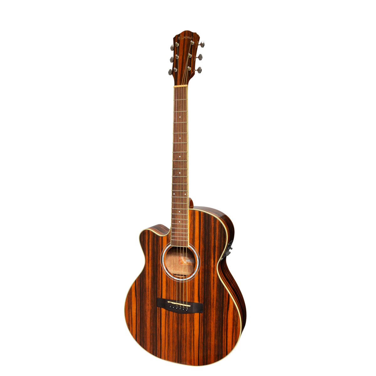 Martinez '51 Series' Left Handed Folk Acoustic-Electric Guitar - Cutaway Design - Amara Gloss Finish