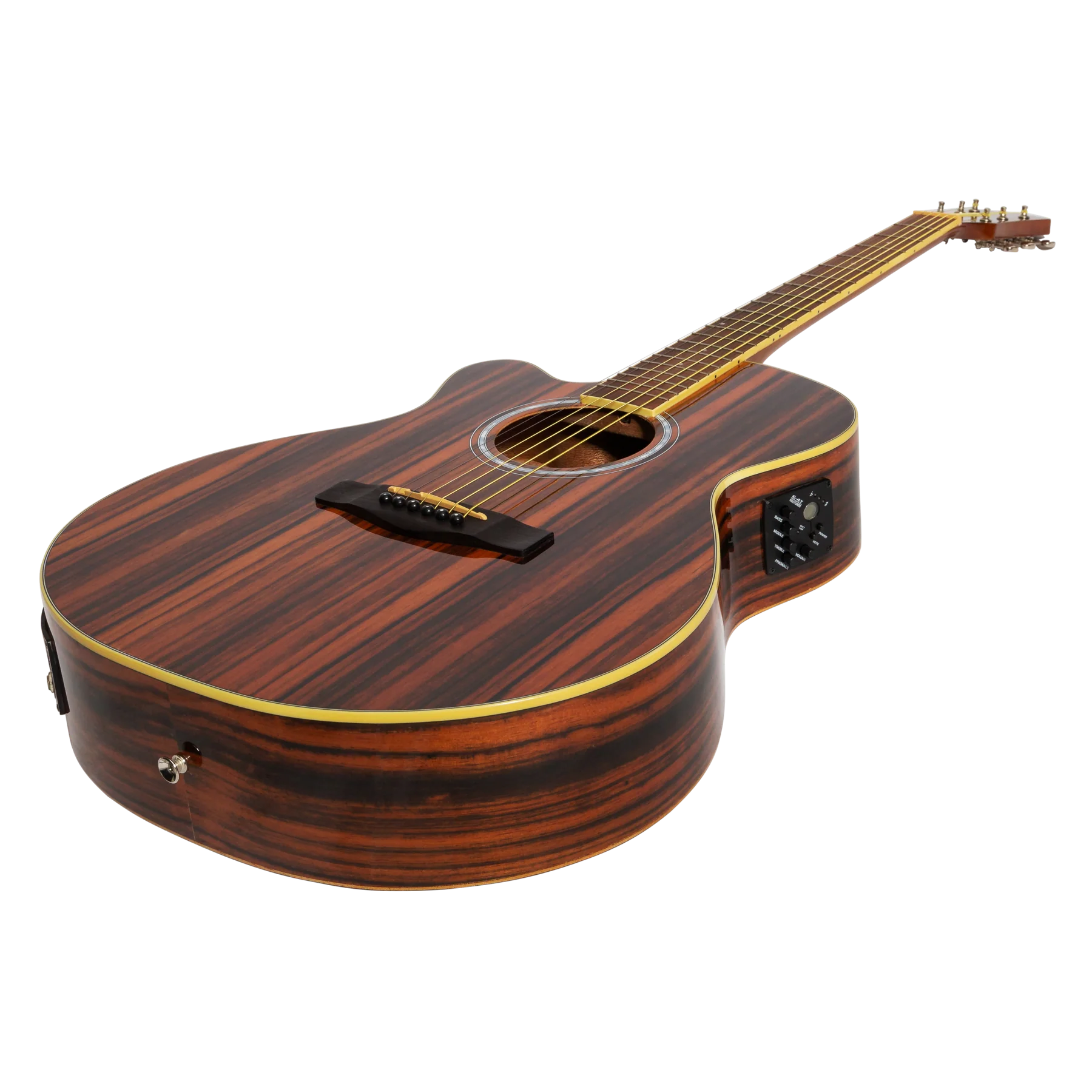 Martinez '51 Series' Left Handed Folk Acoustic-Electric Guitar - Cutaway Design - Amara Gloss Finish