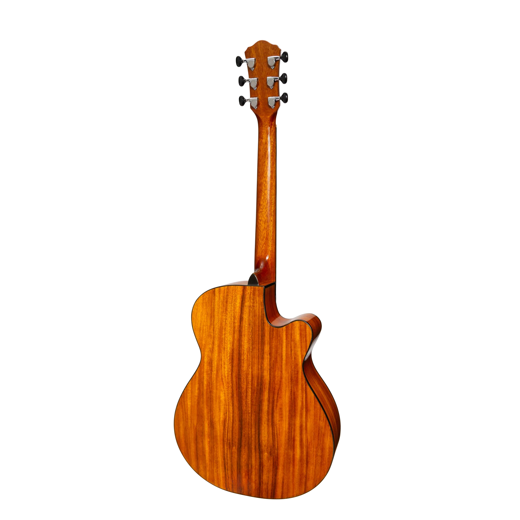 Martinez '51 Series' Left Handed Folk Acoustic-Electric Guitar - Cutaway Design - Koa Gloss Finish