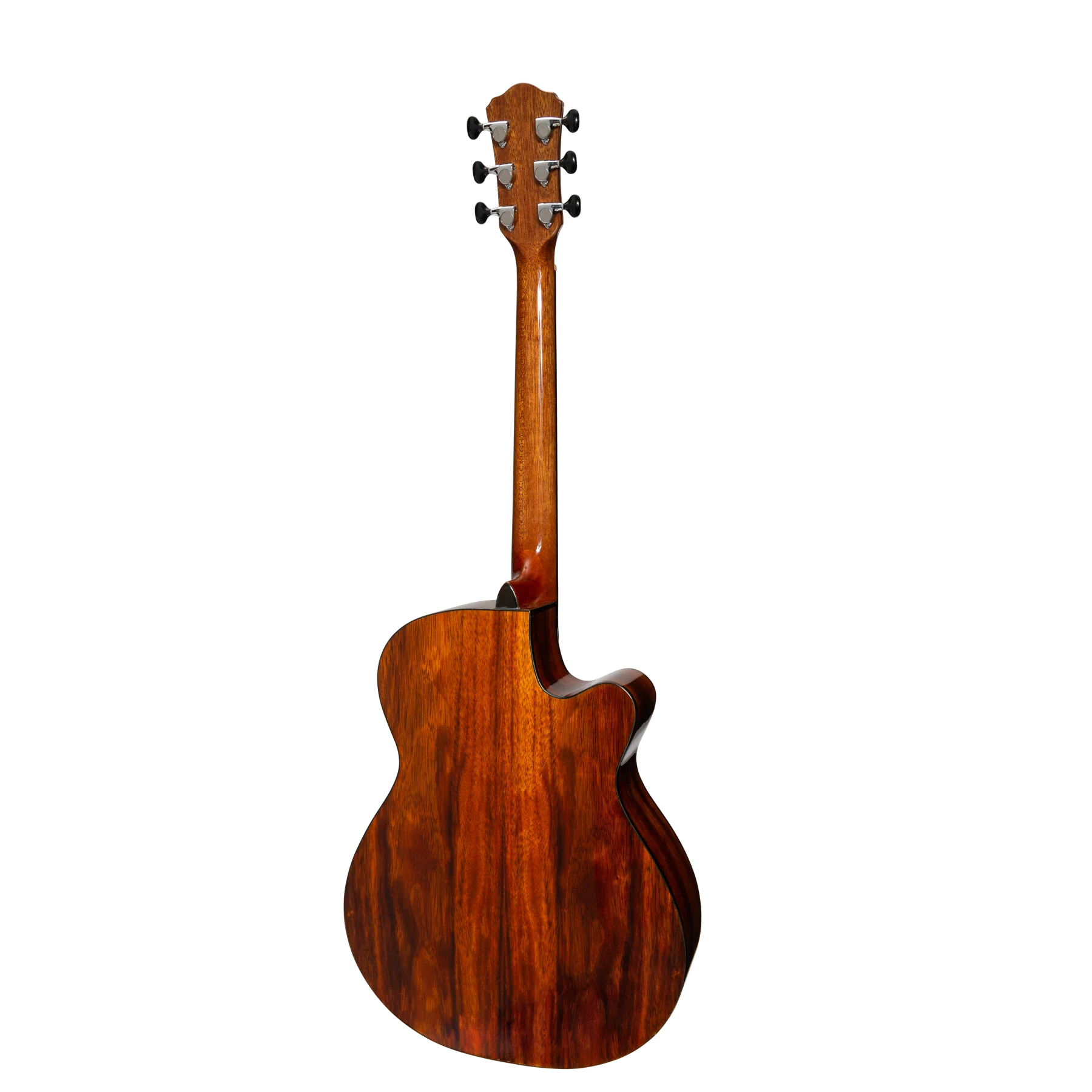 Martinez '51 Series' Left Handed Folk Acoustic-Electric Guitar - Cutaway Design - Teakwood Gloss Finish