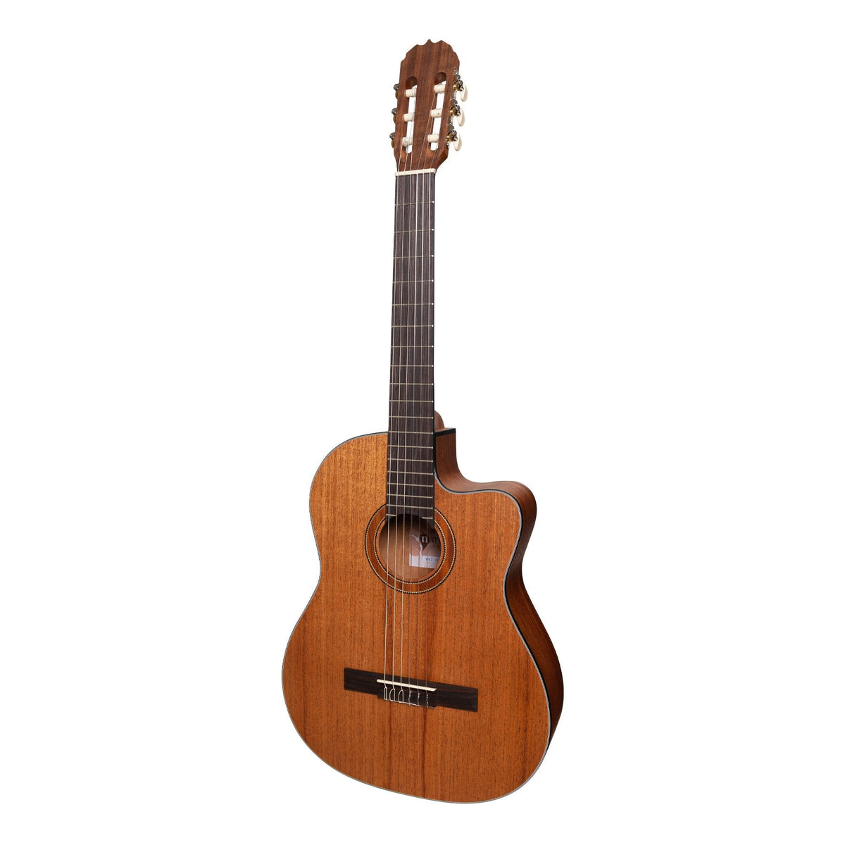 Martinez 'Natural Series' Solid Mahogany Top Acoustic-Electric Classical Cutaway Guitar (Open Pore)-MNCC-15S-MOP