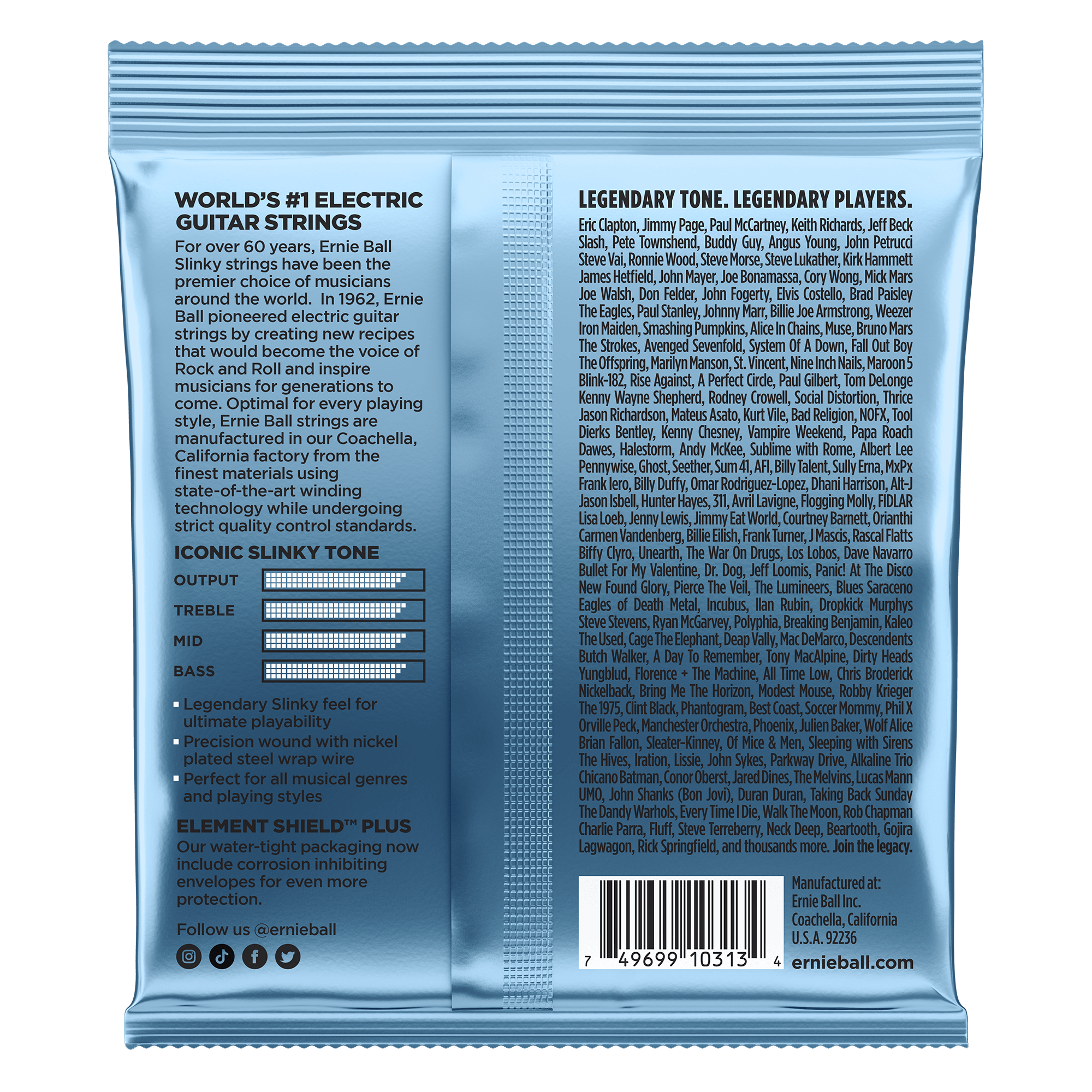 Ernie Ball Primo Slinky Nickel Wound Electric Guitar Strings 9.5-44 Gauge