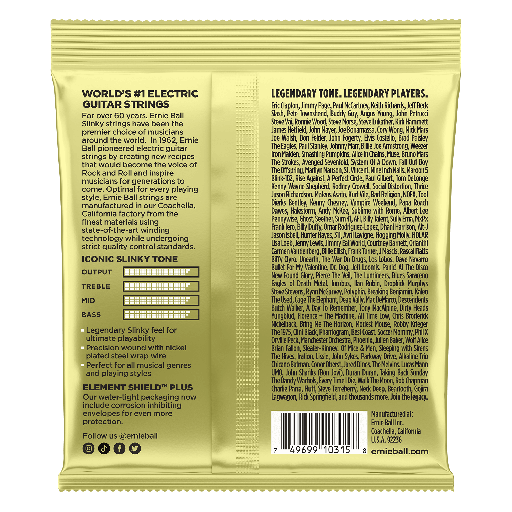 Ernie Ball Mammoth Slinky Nickel Wound Electric Guitar Strings 12-62 Gauge