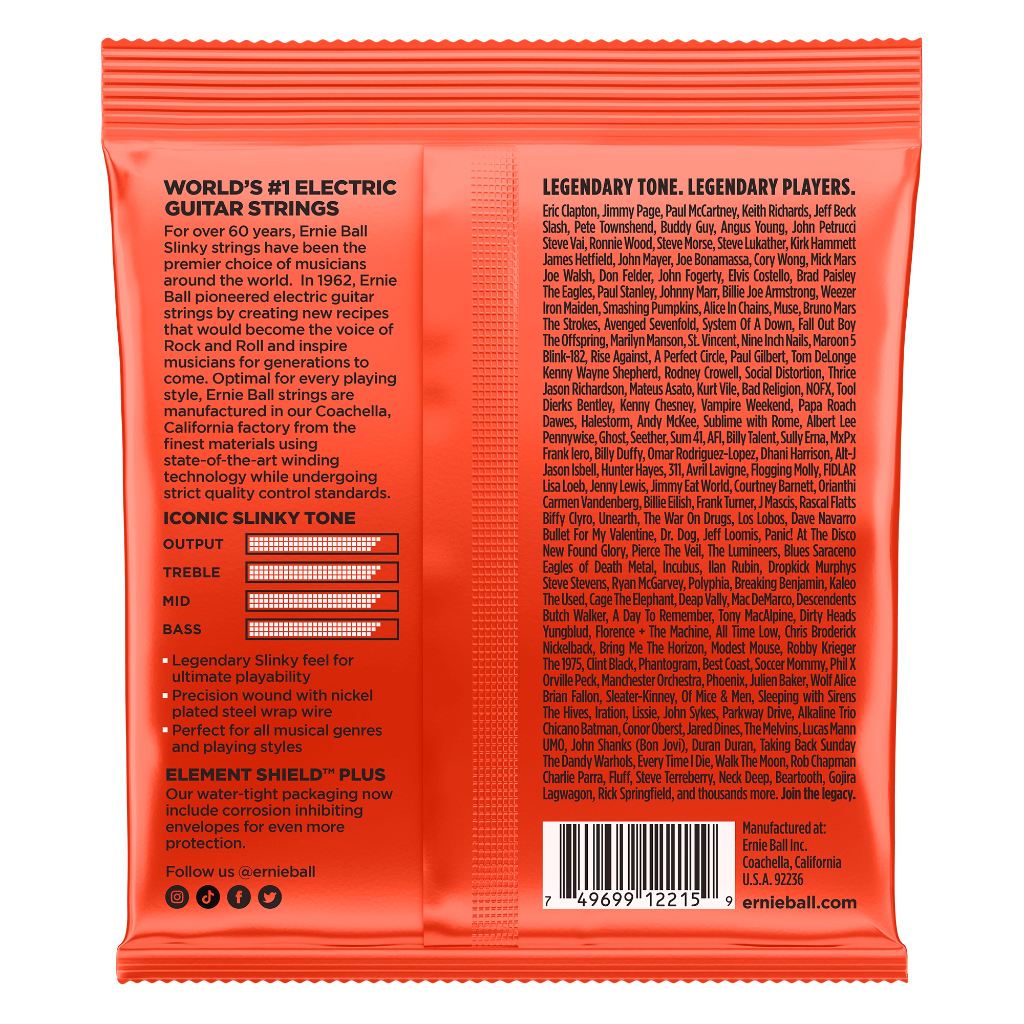 Ernie Ball Skinny Top, Heavy Bottom Slinky Nickel Wound Electric Guitar Strings 10-52 Gauge