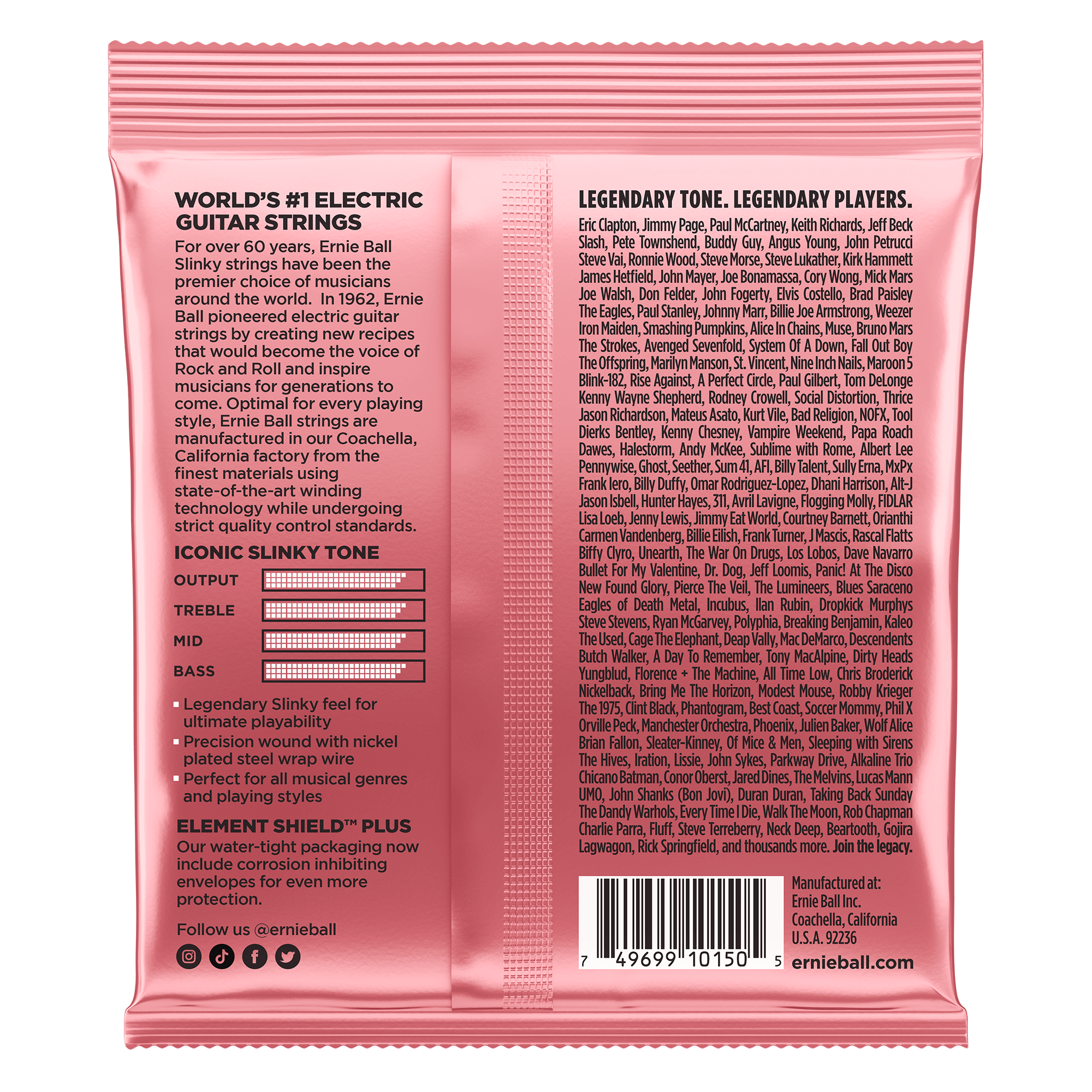 Ernie Ball Zippy Slinky Nickel Wound Electric Guitar Strings 7-36 Gauge