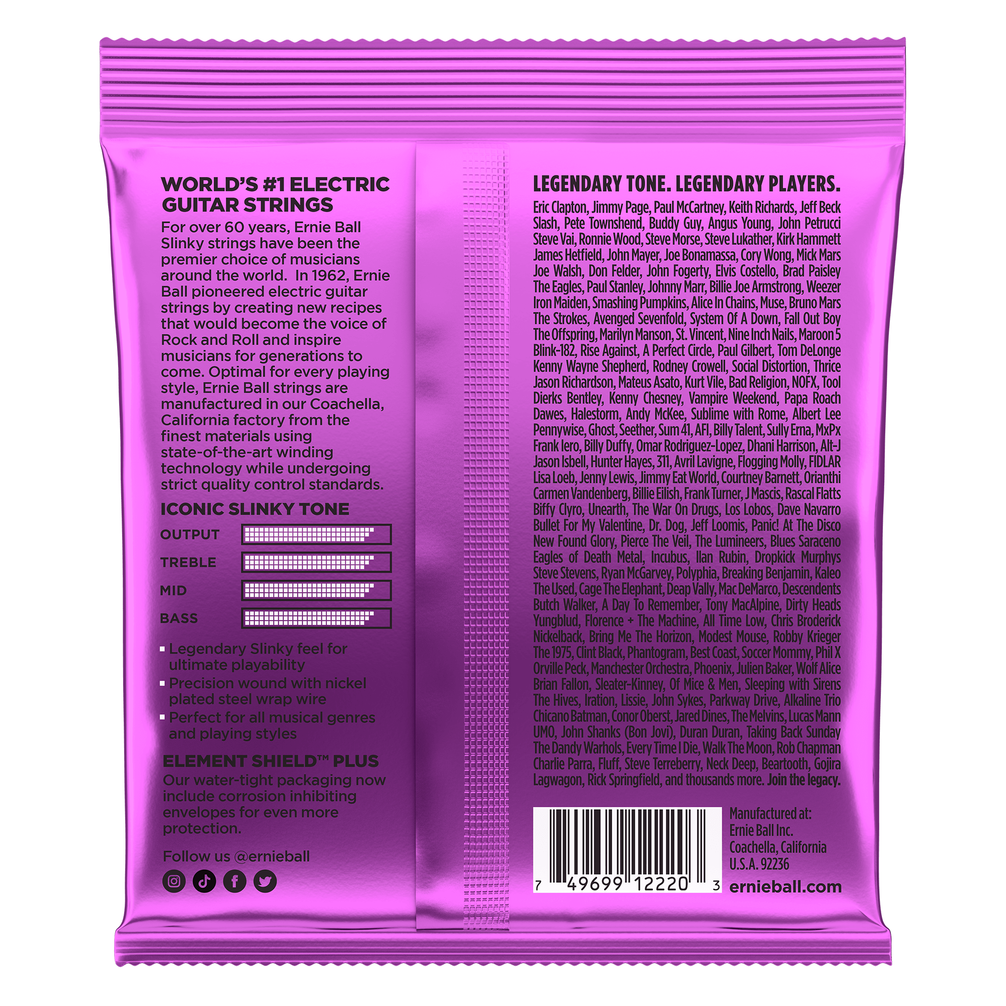 Ernie Ball Power Slinky Nickel Wound Electric Guitar Strings 11-48 Gauge
