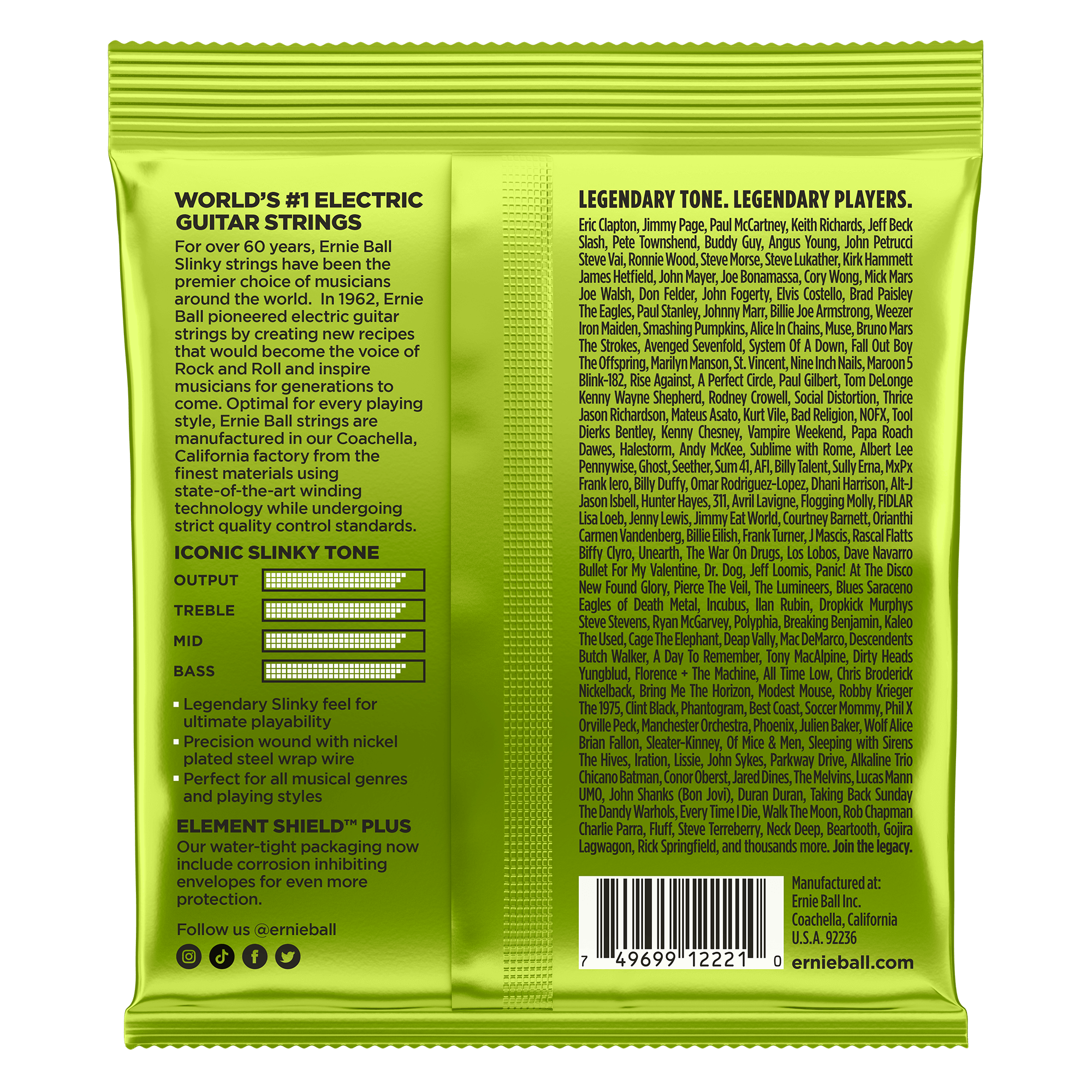 Ernie Ball Regular Slinky Nickel Wound Electric Guitar Strings 10-46 Gauge
