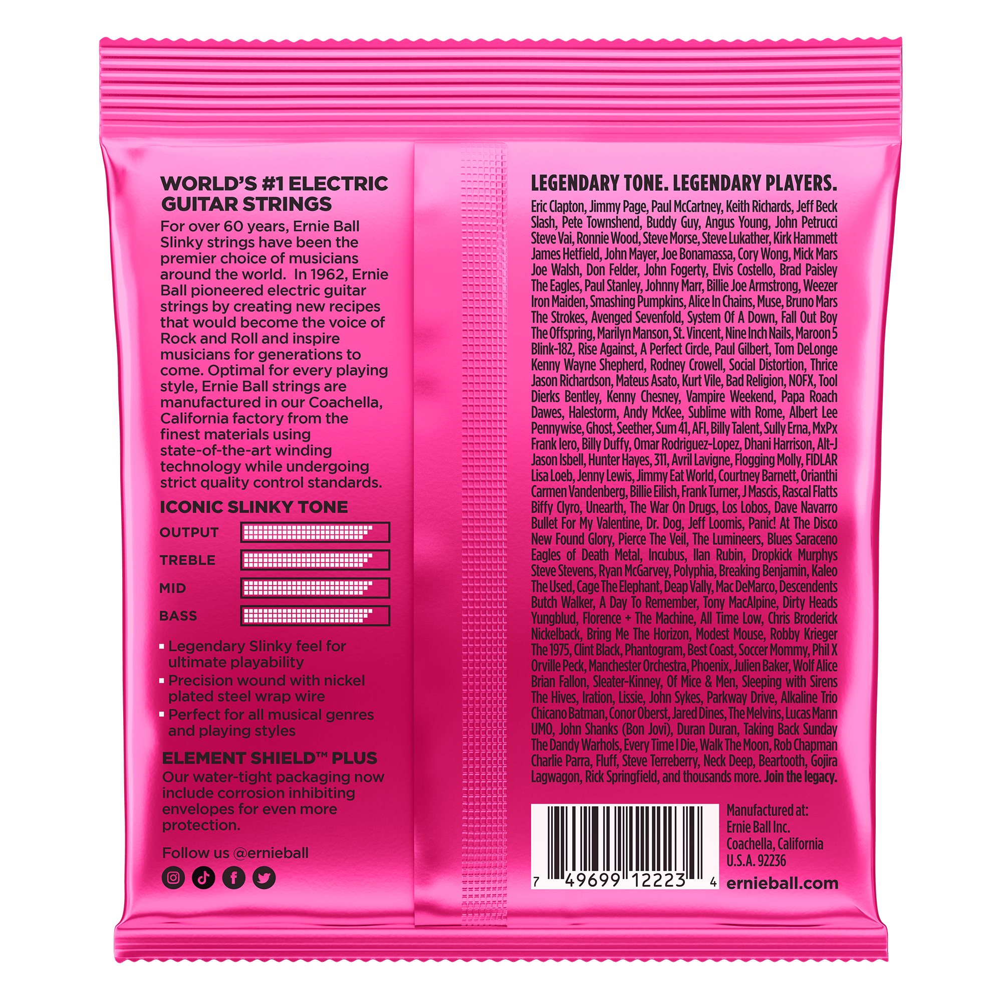 Ernie Ball Super Slinky Nickel Wound Electric Guitar Strings 9-42 Gauge