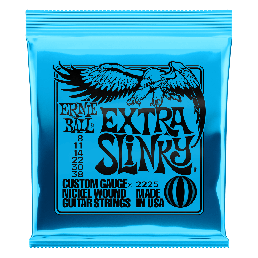 Ernie Ball Extra Slinky Nickel Wound Electric Guitar Strings 8-38 Gauge