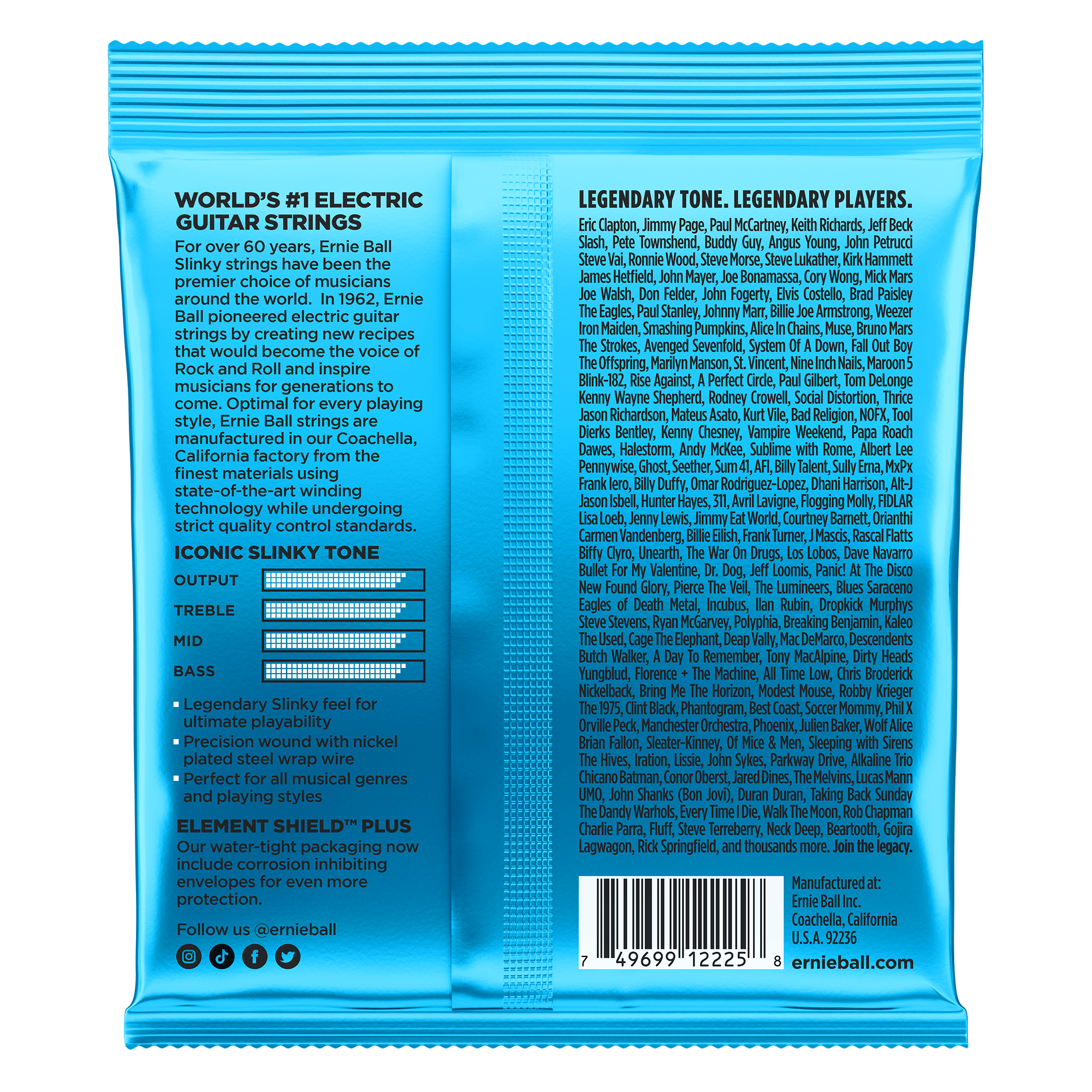 Ernie Ball Extra Slinky Nickel Wound Electric Guitar Strings 8-38 Gauge