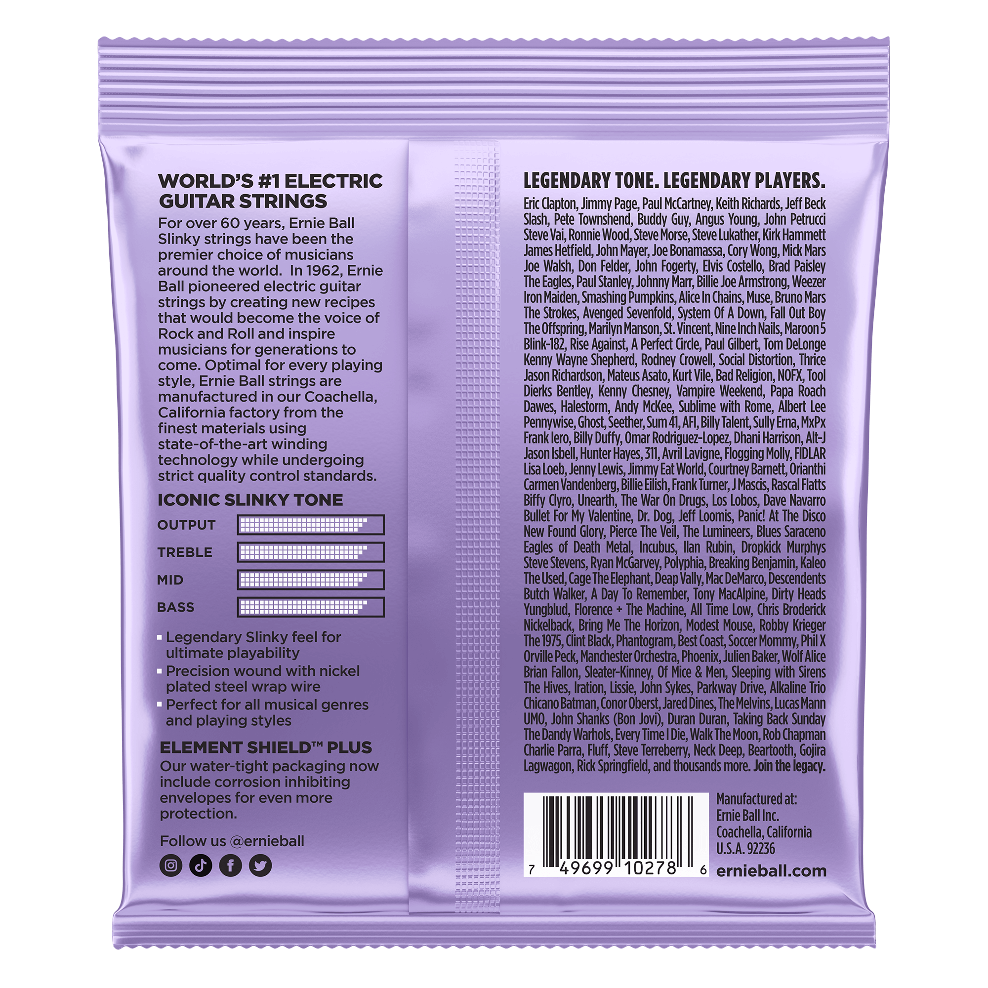 Ernie Ball Ultra Slinky Nickel Wound Electric Guitar Strings 10-48 Gauge