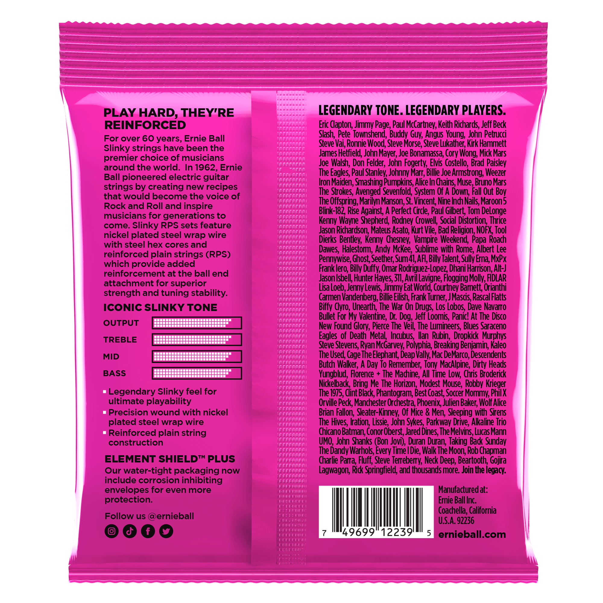 Ernie Ball Super Slinky RPS Nickel Wound Electric Guitar Strings 9-42 Gauge