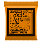Ernie Ball Hybrid Slinky Classic Rock n Roll Pure Nickel Wrap Electric Guitar Strings, 9-46 Gauge