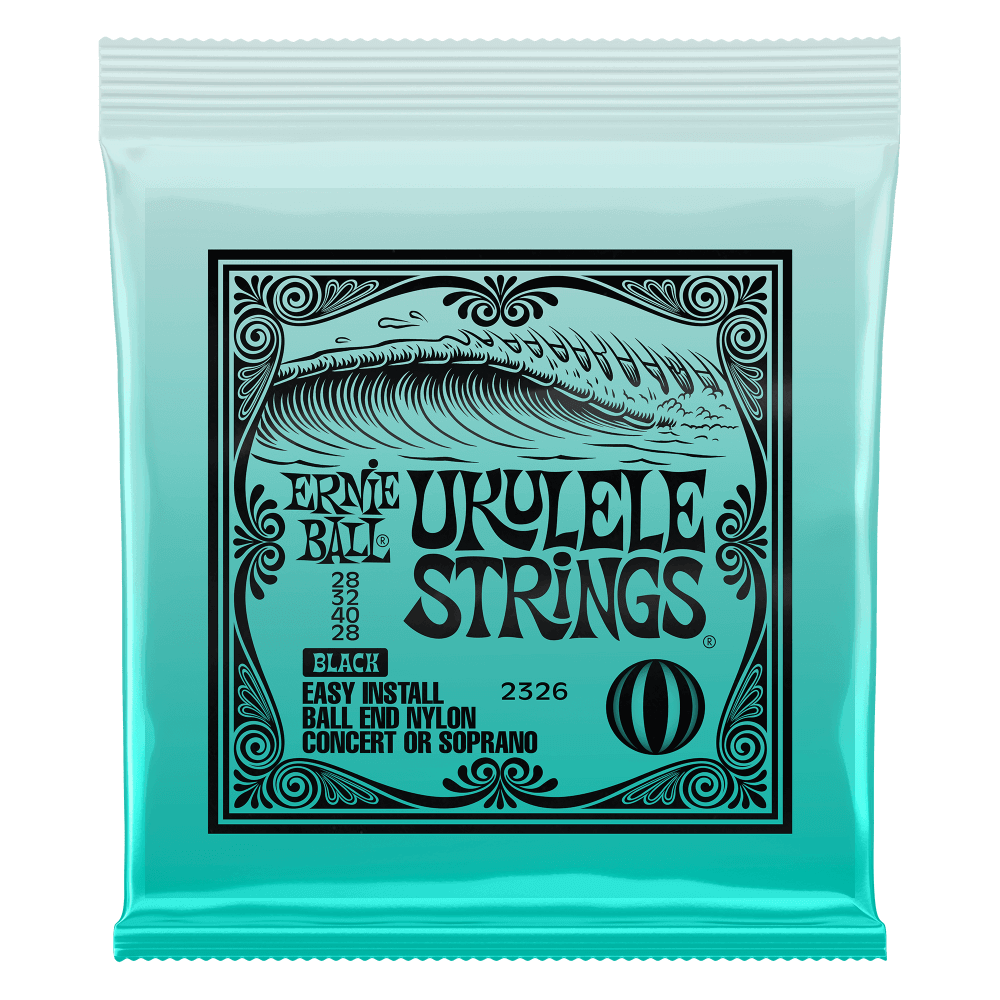 Ernie Ball Concert Nylon Ball End Ukulele Strings in Black