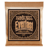 Ernie Ball Everlast Light Coated Phosphor Bronze Acoustic Guitar String, 11-52 Gauge
