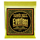 Ernie Ball Everlast Light Coated 80/20 Bronze Acoustic Guitar String, 11-52 Gauge