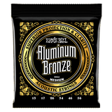 Ernie Ball Medium Aluminum Bronze Acoustic Guitar Strings, 13-56 Gauge