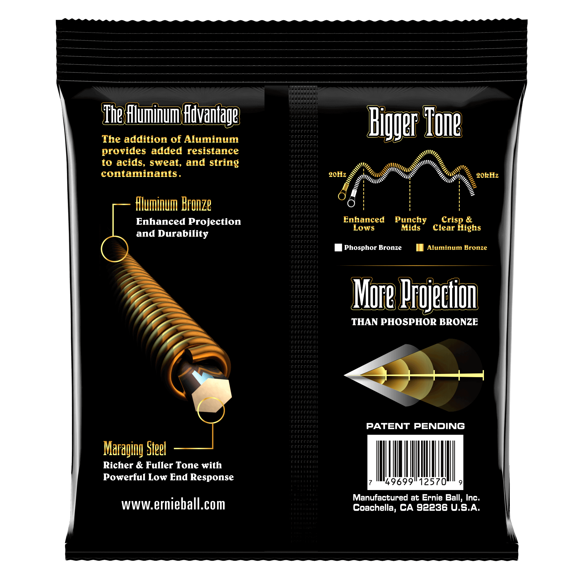 Ernie Ball Extra Light Aluminum Bronze Acoustic Guitar Strings 10-50 Gauge