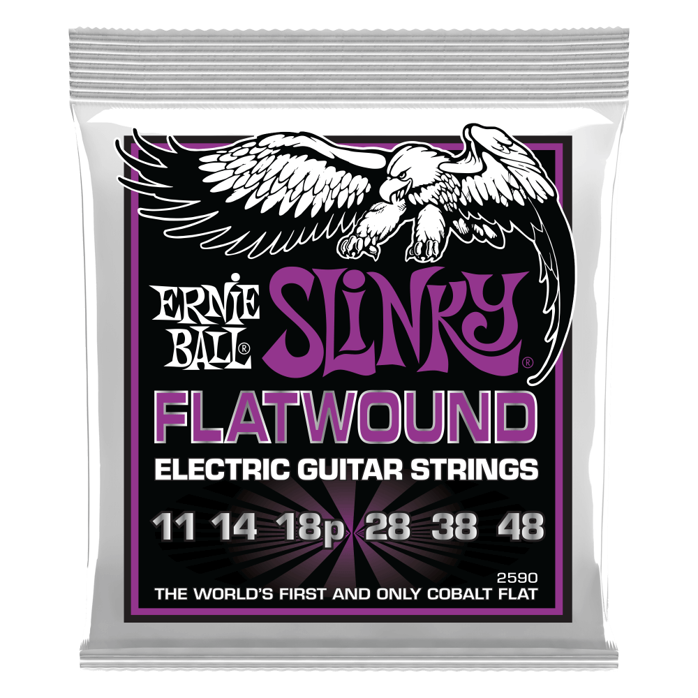 Ernie Ball Power Slinky Flatwound Electric Guitar Strings 11-48 Gauge