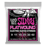 Ernie Ball Super Slinky Flatwound Electric Guitar Strings - 09 - 42 gauge