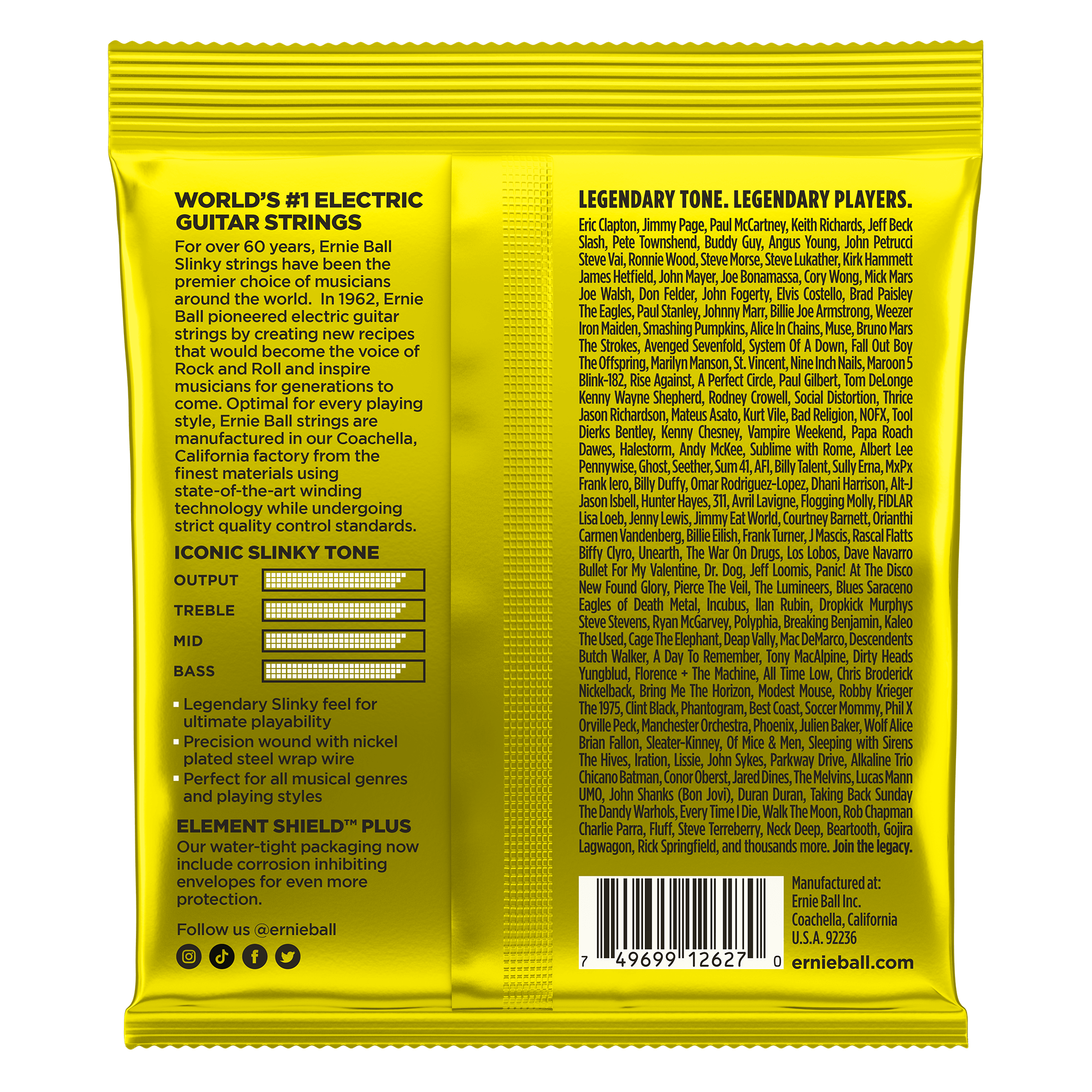 Ernie Ball Beefy Slinky Nickel Wound Electric Guitar Strings 11-54 Gauge