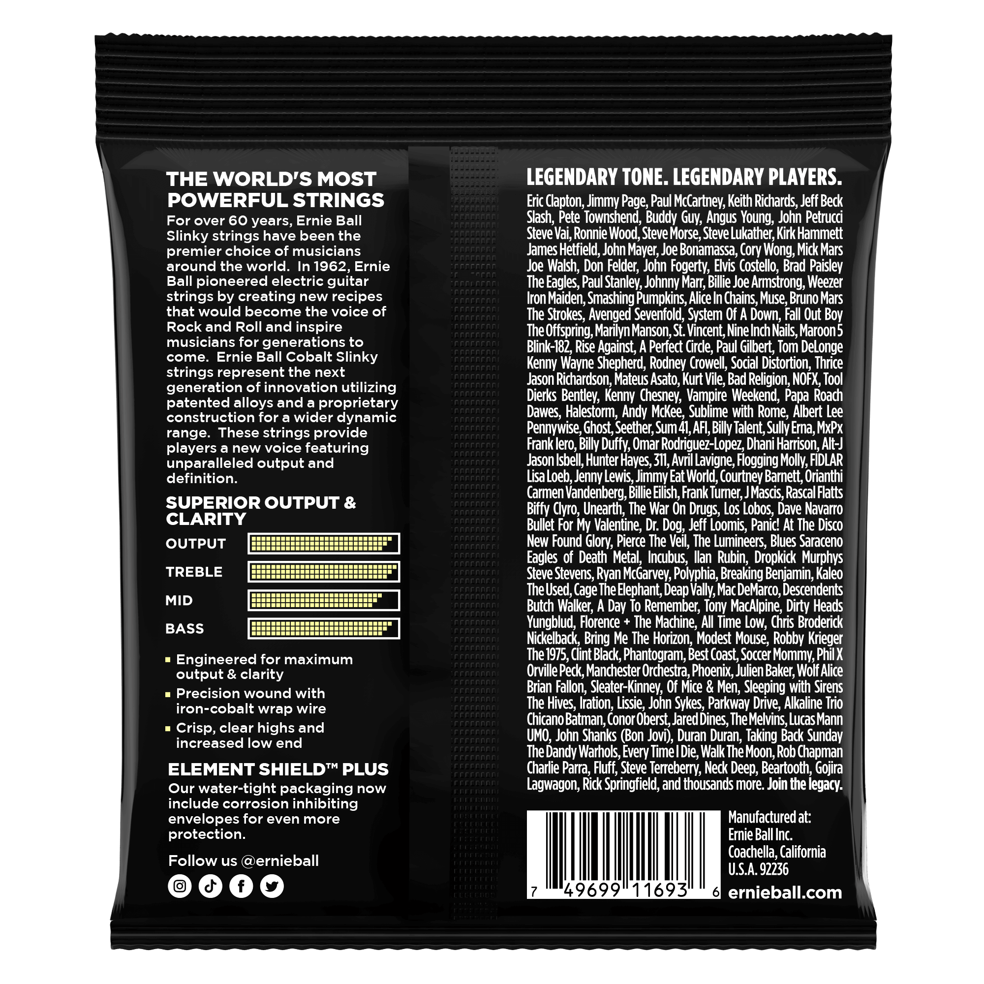 Ernie Ball Mammoth Slinky Cobalt Electric Guitar Strings 10-48 Gauge