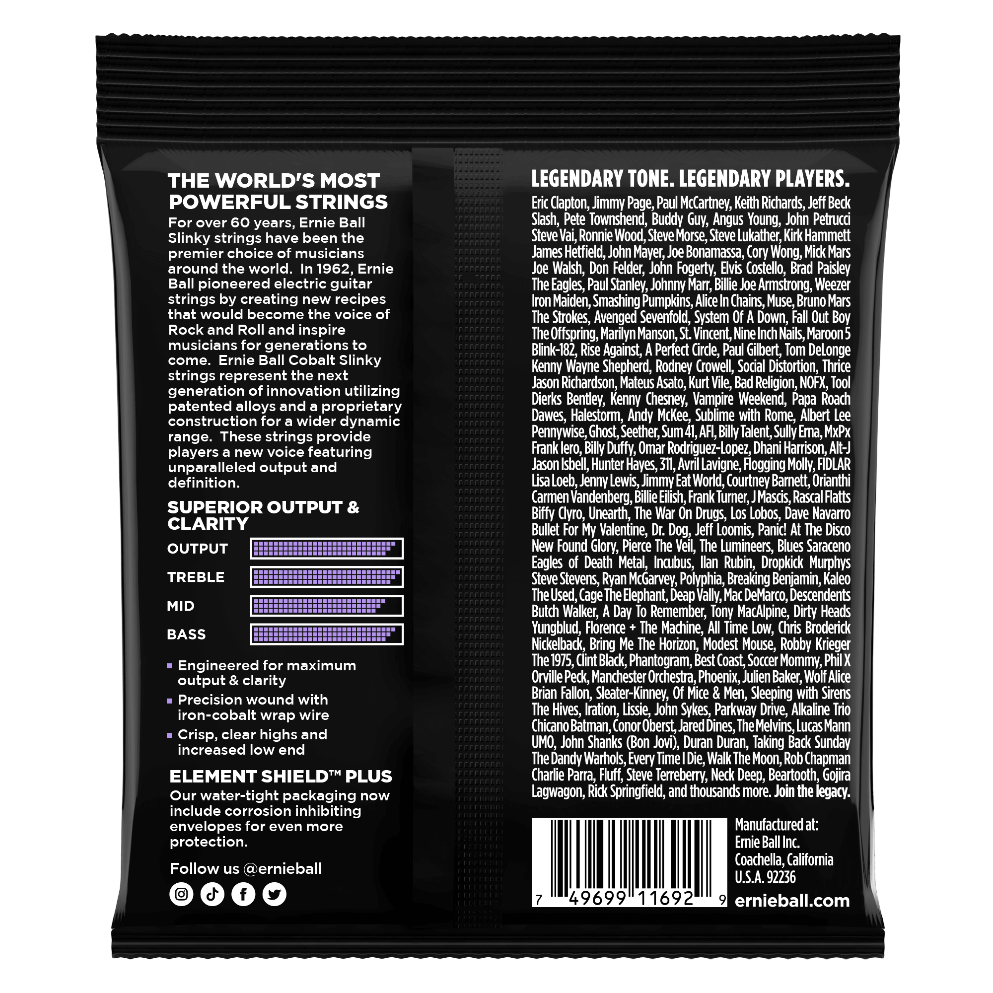 Ernie Ball Ultra Slinky Cobalt Electric Guitar Strings 10-48 Gauge