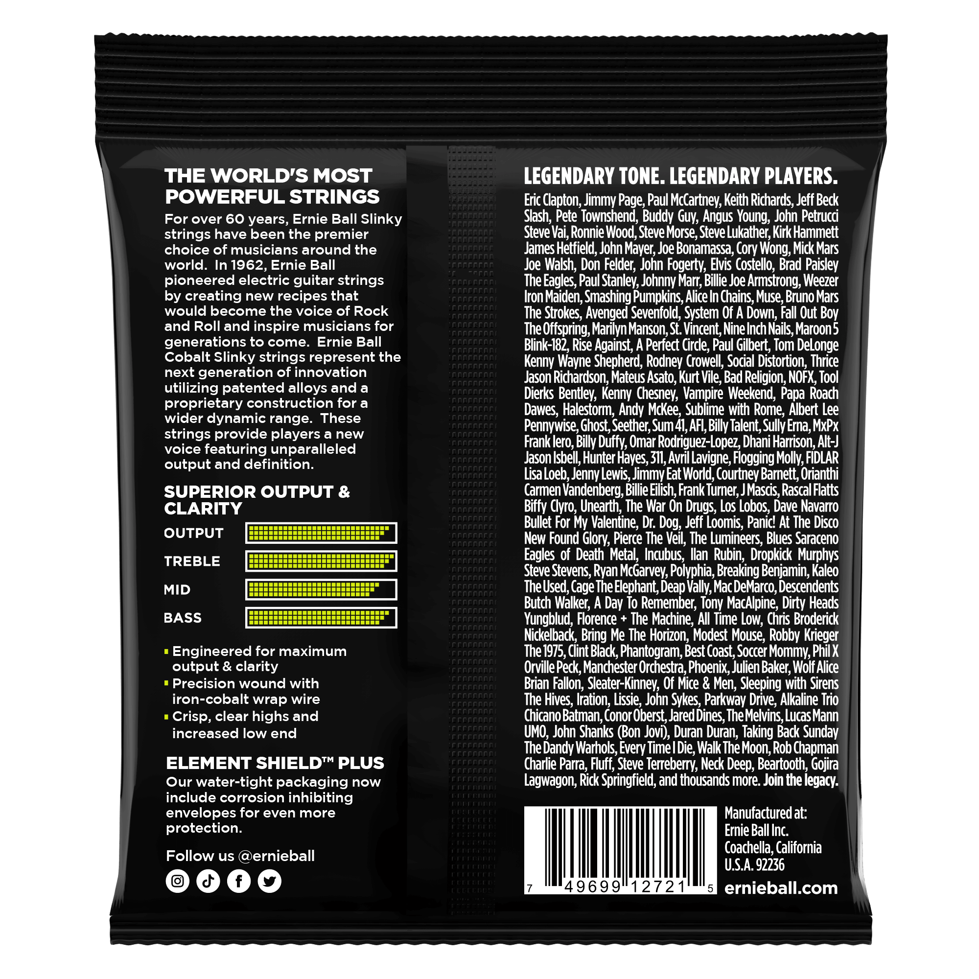Ernie Ball Regular Slinky Cobalt Electric Guitar Strings 10-46 gauge