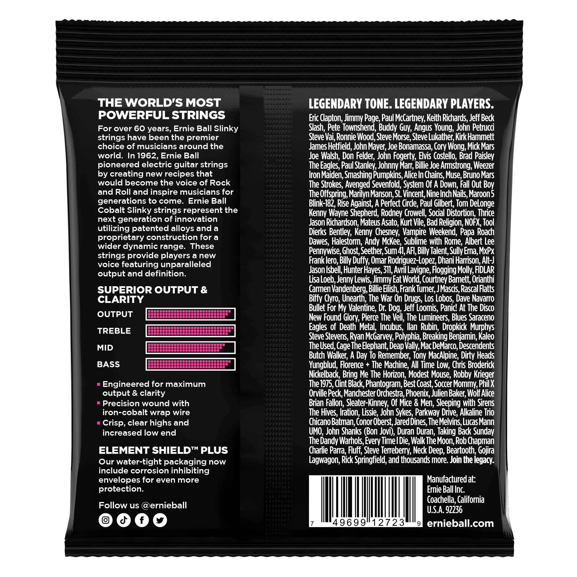 Ernie Ball Super Slinky Cobalt Electric Guitar Strings 9-42 Gauge