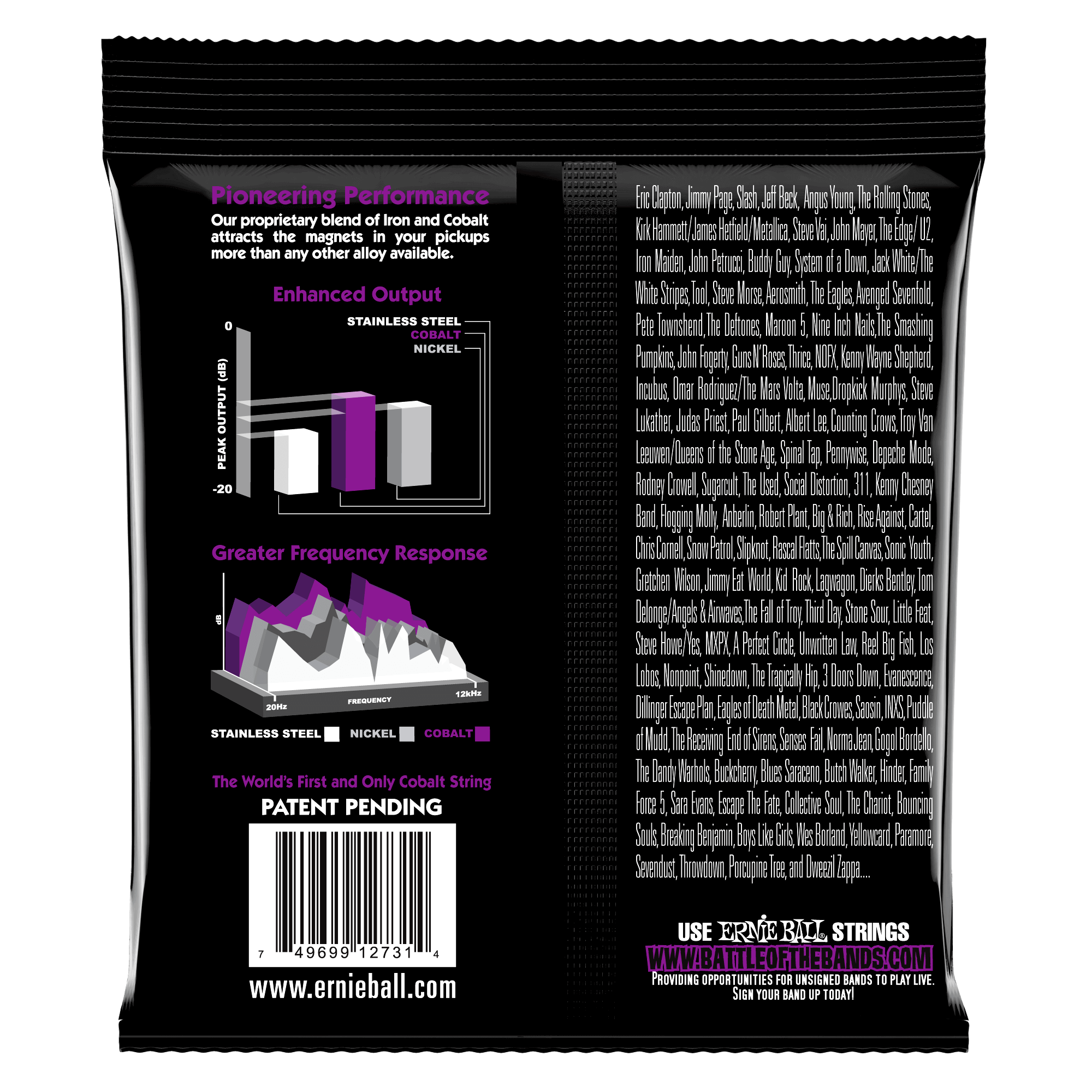 Ernie Ball Power Slinky Cobalt Electric Bass Strings 55-110 Gauge