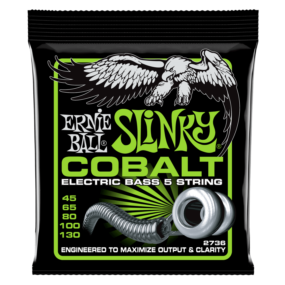 Ernie Ball Bass 5 Slinky Cobalt Electric Bass Strings 45-130 Gauge