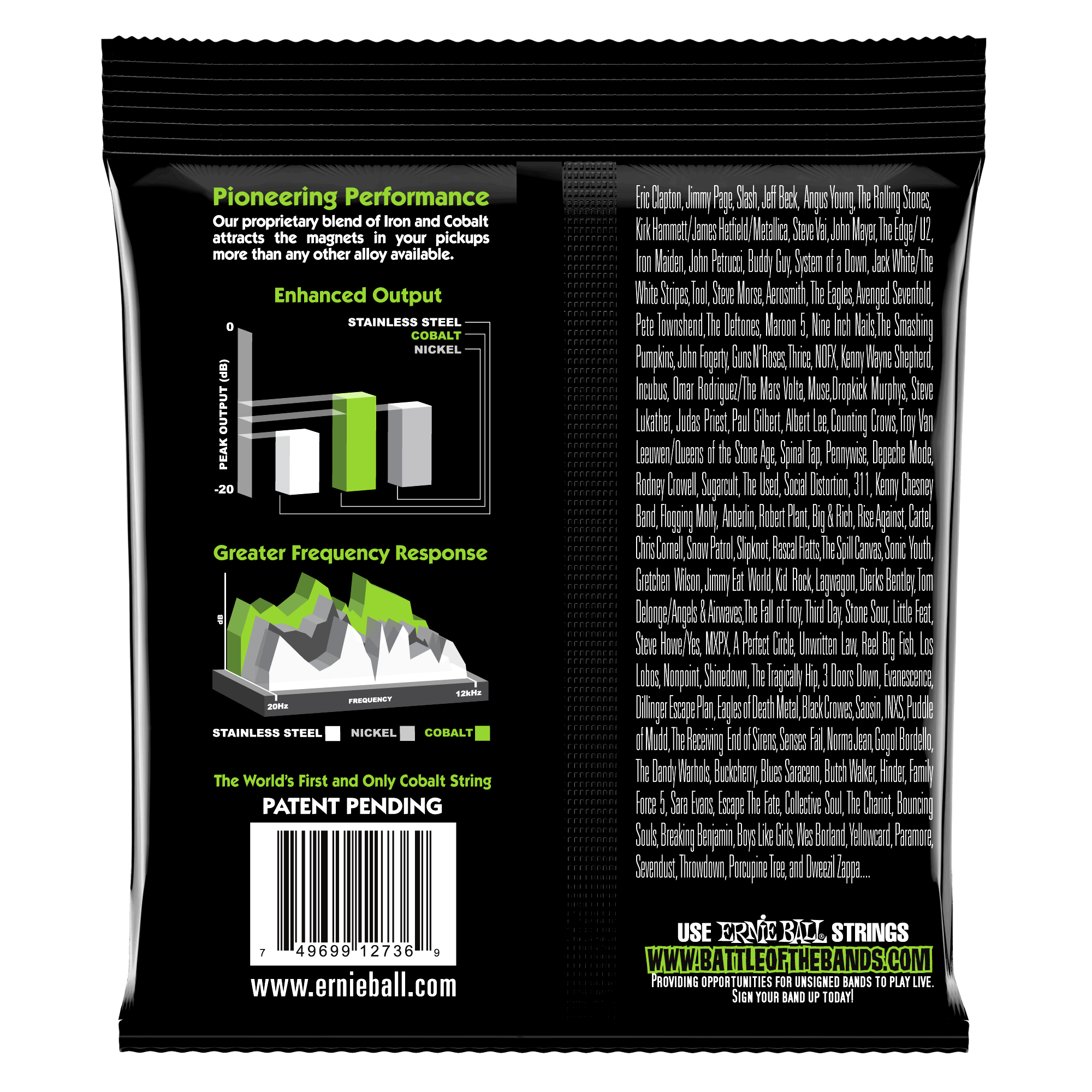 Ernie Ball Bass 5 Slinky Cobalt Electric Bass Strings 45-130 Gauge